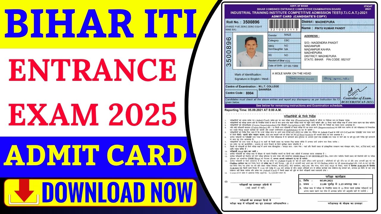 Bihar ITI Admit Card 2025 Download